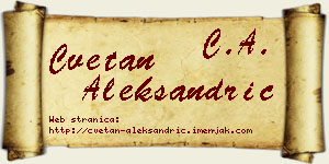 Cvetan Aleksandrić vizit kartica